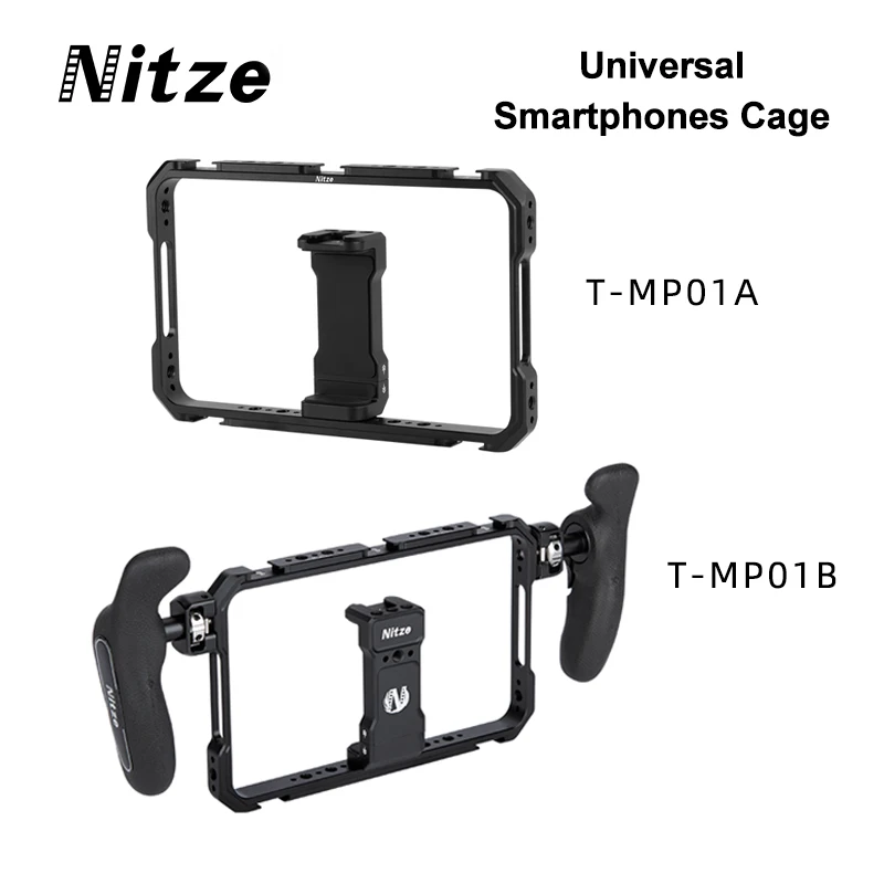 

Nitze Smartphone Cage with PA32D Side Handles for Horizontal and vertical shooting Smartphone Video Rig,T-MP01A T-MP01B