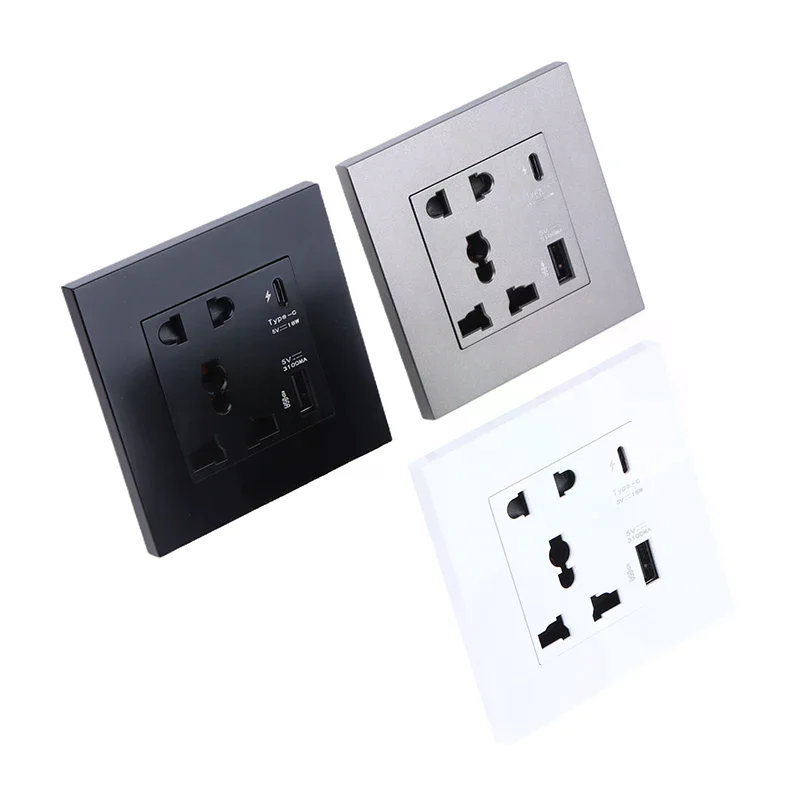 USB Outlet Type C Port Socket Power 4000MA Household Embedded Wall Modern Electrical Panel For Home Office