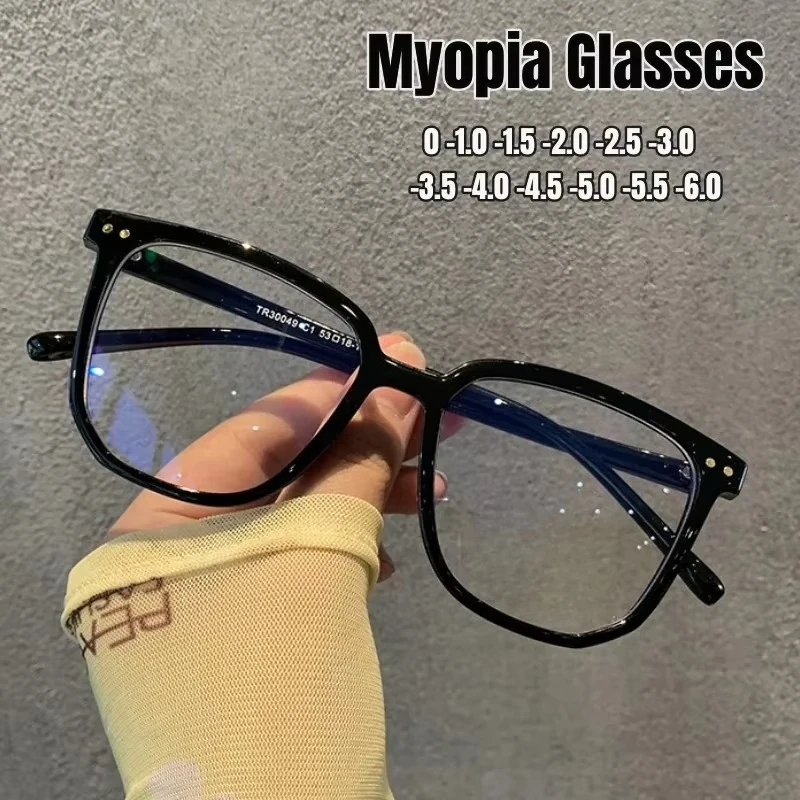 Stilvolle Transparente Rahmen Myopie Gläser Frauen Männer Anti-Blau Licht Platz Minus Dioptrien Brillen Optische Spektakel Brillen