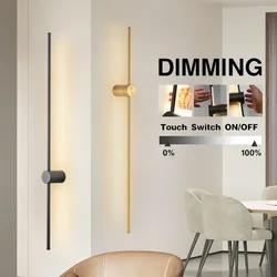 LED Strip Wall Lamp 360 ° Rotatable Touch Switch Dimming Minimalist Bedroom Luxurious Living Room Background Wall Ambient Light