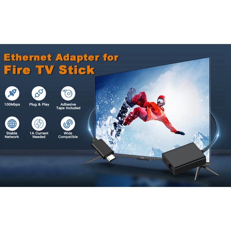 Adaptador Ethernet de tarjeta de red micro-usb a 100M, enrutador de interruptor Ethernet 4K Fire TV Stick