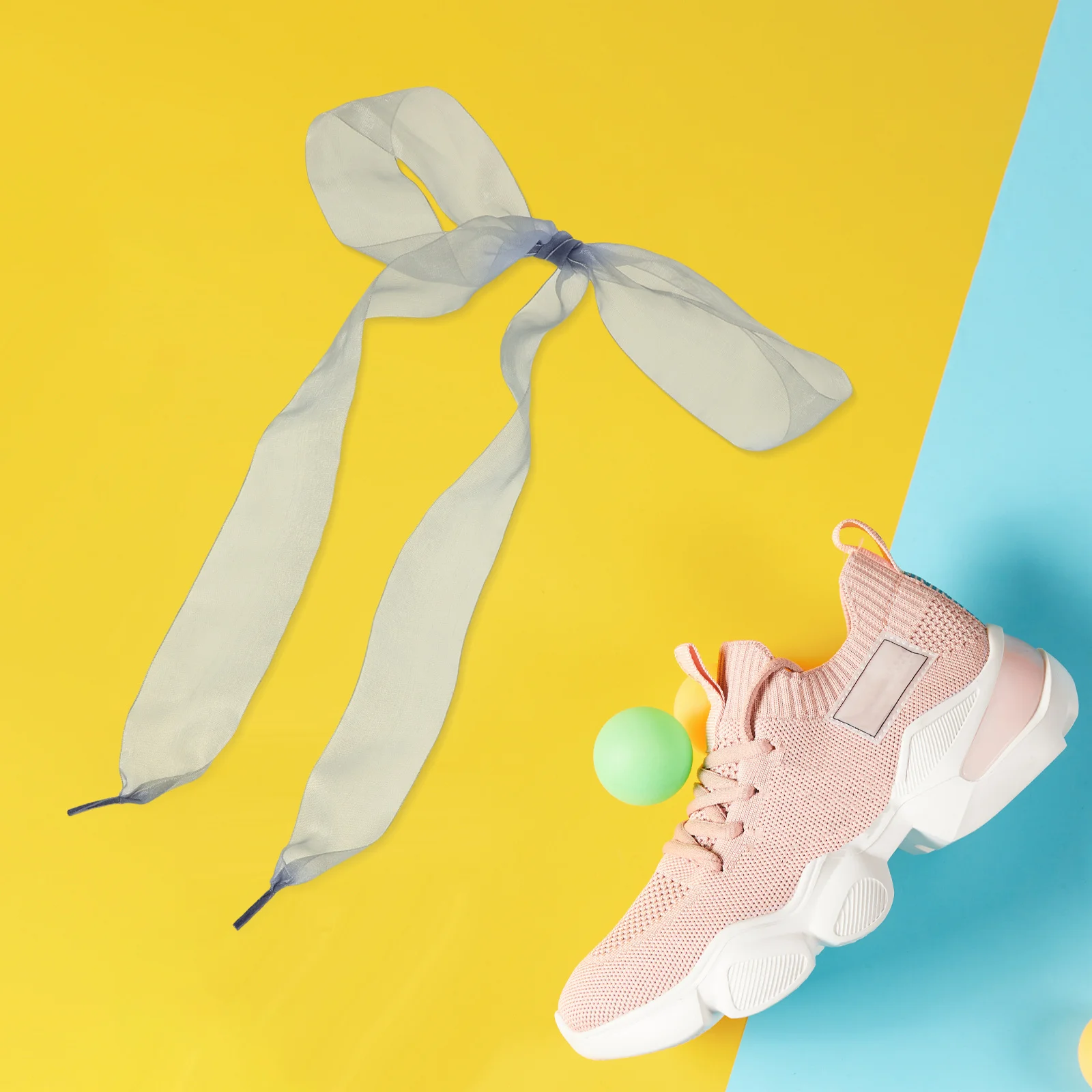 

Chiffon Ribbon 4cm Wide Flat Shoelaces Colorful Candy Design Durable Silk Decorative Ribbon for Sneakers Sandals High Heels