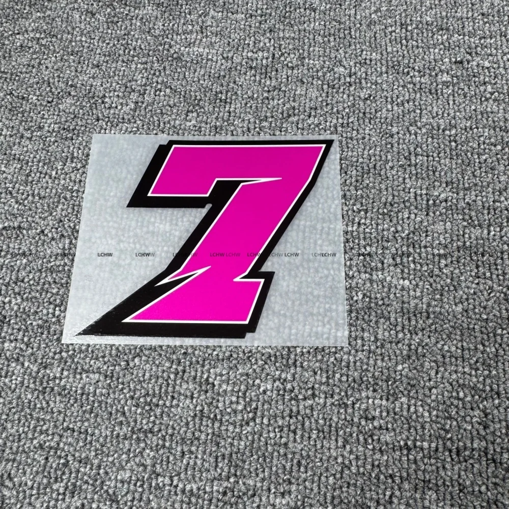 Pink Racing Number Sticker 0-9 Waterproof Vinyl Decal for Motorcycle Helmet Fuel Tank Scooter Race Car Decals