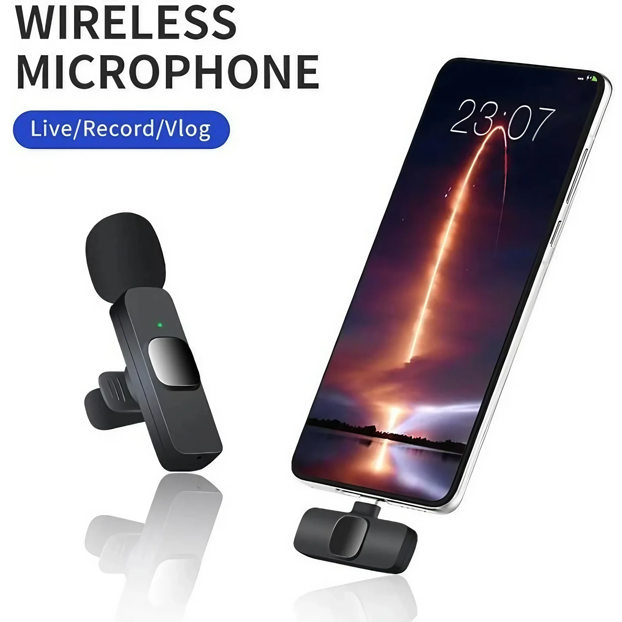 Wireless Lavalier Microphone Type-C For iPhone 15 Pro Max Android Phone Live Streaming Vlog Recording Plug Play Lapel Mic YouTube Audio Video Content Creator Professional Crystal Clear Sound Mini Small Rechargeable Clip On Magnetic Noise Reduction view 7