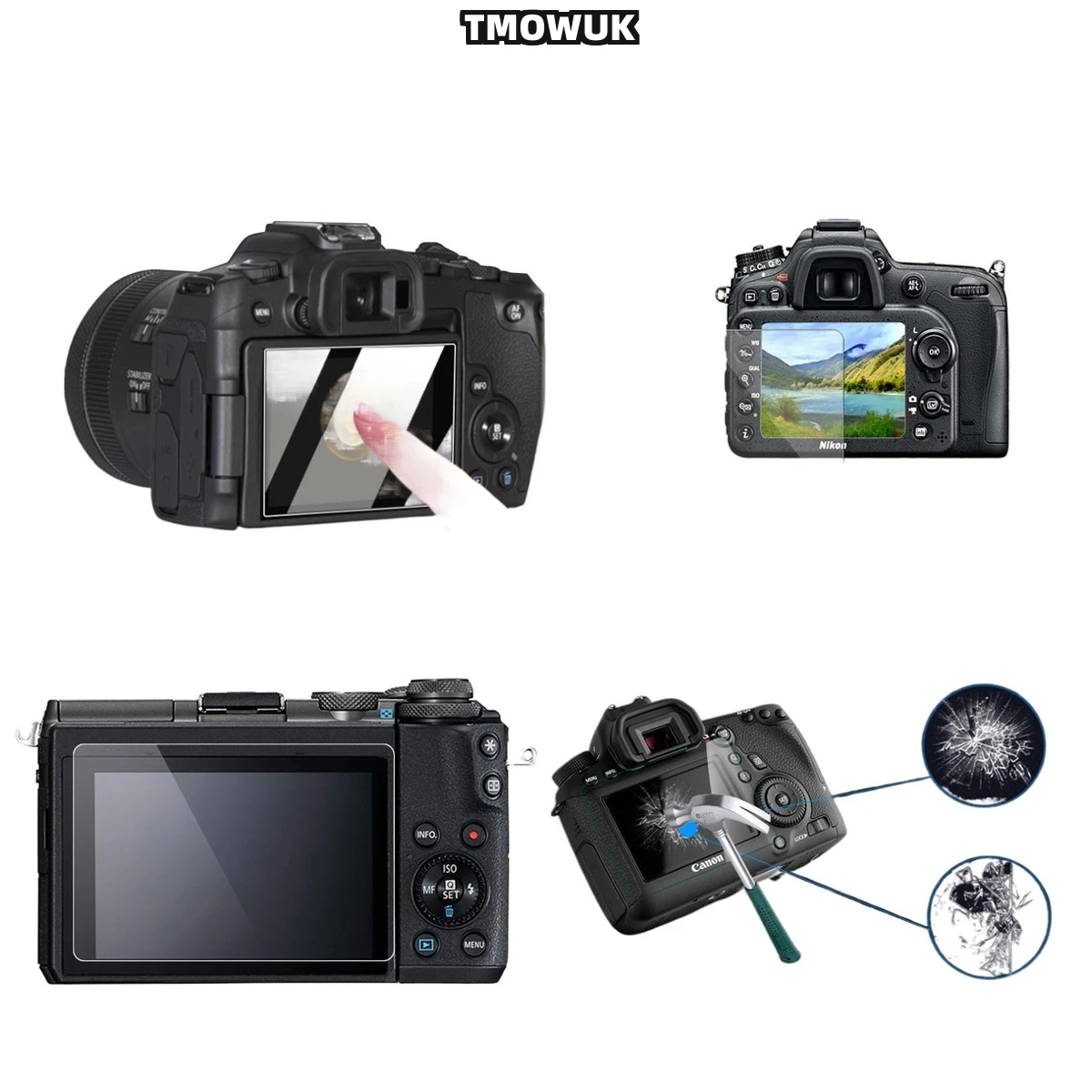 

For Canon G7X3 850D M200 Tempered Glass Screen Guard 9H Hardness HD Clear Anti-Scratch Film Protector