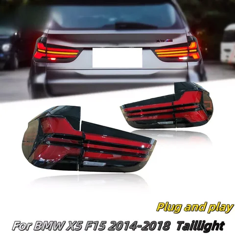 BMW X5 F15 2014-2018 용 LED 테일 라이트 Projetor 테일 램프 주간 러닝 라이트 자동차 액세서리
