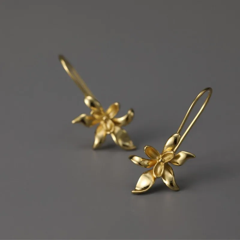 

Lotus Fun Реальные Стерлингового Серебра 925 Природных ювелирных украшений ручной работы винтажные элегантные длинные висячие серьги для женщин brincos