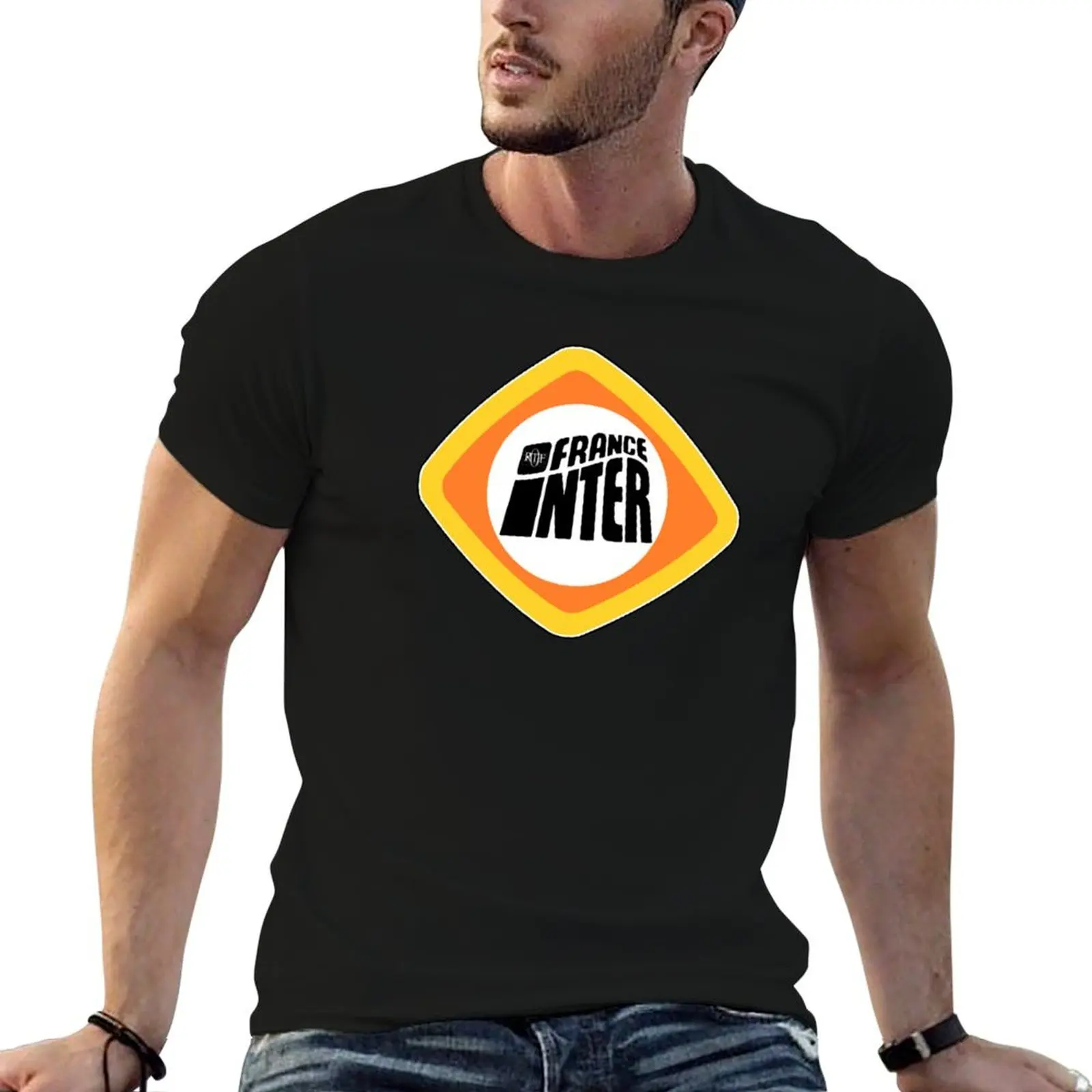 

radio France Inter T-Shirt mens graphic t shirts man graphic t shirt T-Shirt