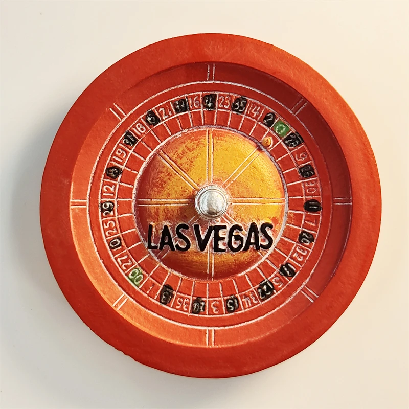 America，Las Vegas，turntable，3D Stereoscopic，Tourism souvenirs，Resin painting，decoration home，collection，refrigerator magnets