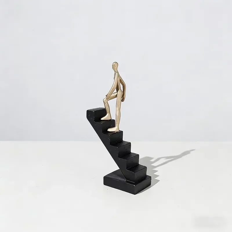 Modern Abstract Climbing Man Resin Sculpture Luxury Home Decor Art Figurine High End Desktop Ornament Injection Molding