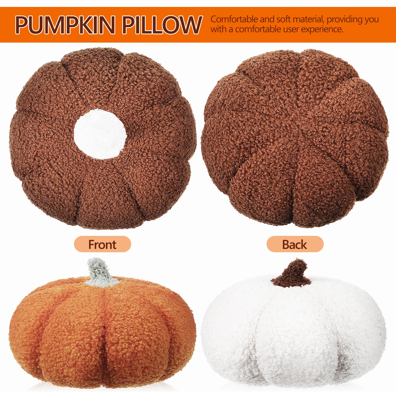 

3pcs White Orange Brown Pillow Cotton Long Life Decorative Halloween Decorations For Bedroom Gift Halloween Bedroom Stuffed