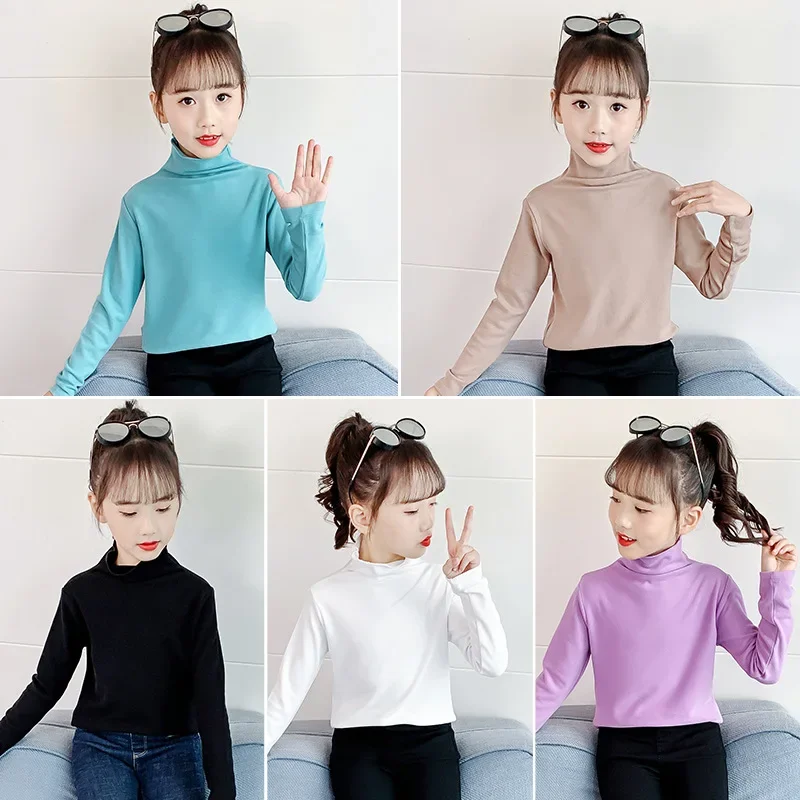 2024 Korea Autumn Winter Children Pullover Sweaters Clothes Warm Cotton Tops Elementary Girls Long Sleeve Sport Shirts Fall Tops