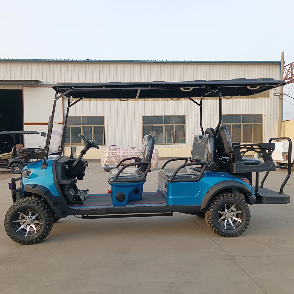 Best Price 6 Seater off Road Street Legal Personal Lifted Electric Golf Carts 48V 72V Lithium Battery Hunting Golf Cart 4+2 Seat