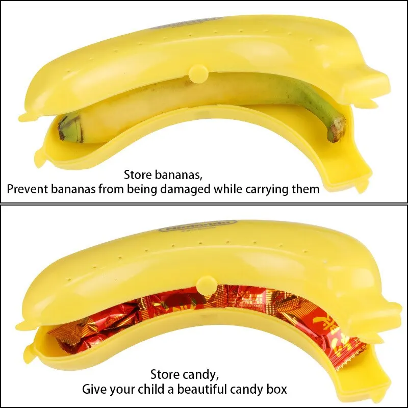 3pcs Banana Protector Box Outdoor Travel Cute Portable Fruit Freshness Storage Holder Lunch Fruit Container Trip Candy Snack Box