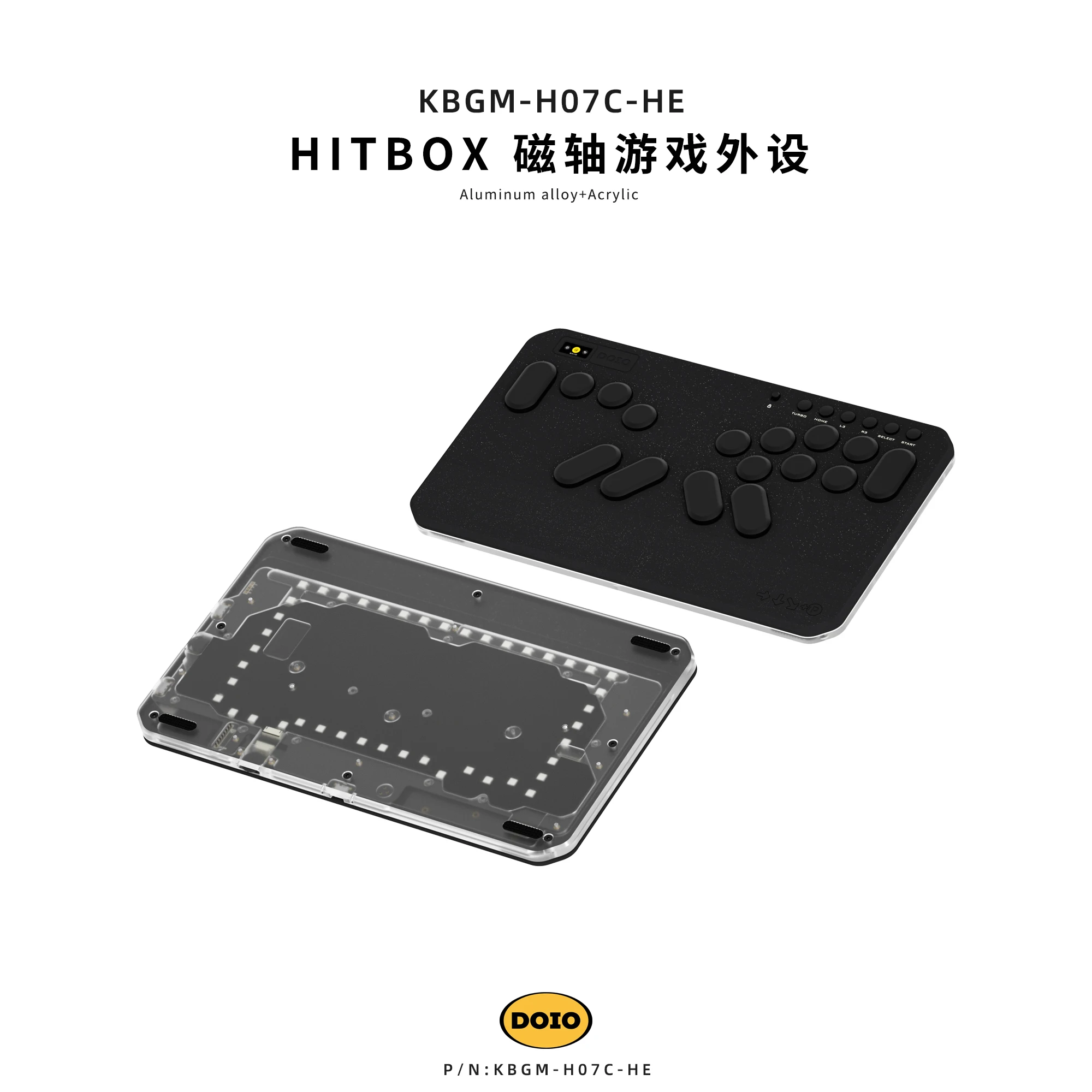DOIO HITBOX KBGM-H02 Keyboard Sakelar Magnetik Baru Keypad Permainan Ergonomi PBT Aloi Aluminium Mendukung PS4 PS5 Switch PC Steam