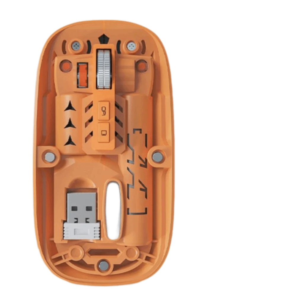 3 Modes Wireless Gaming Mouse Magnetic Design Type-C Rechargeable Transparent Mouse Noiseless Operation Rechargeable Mouse