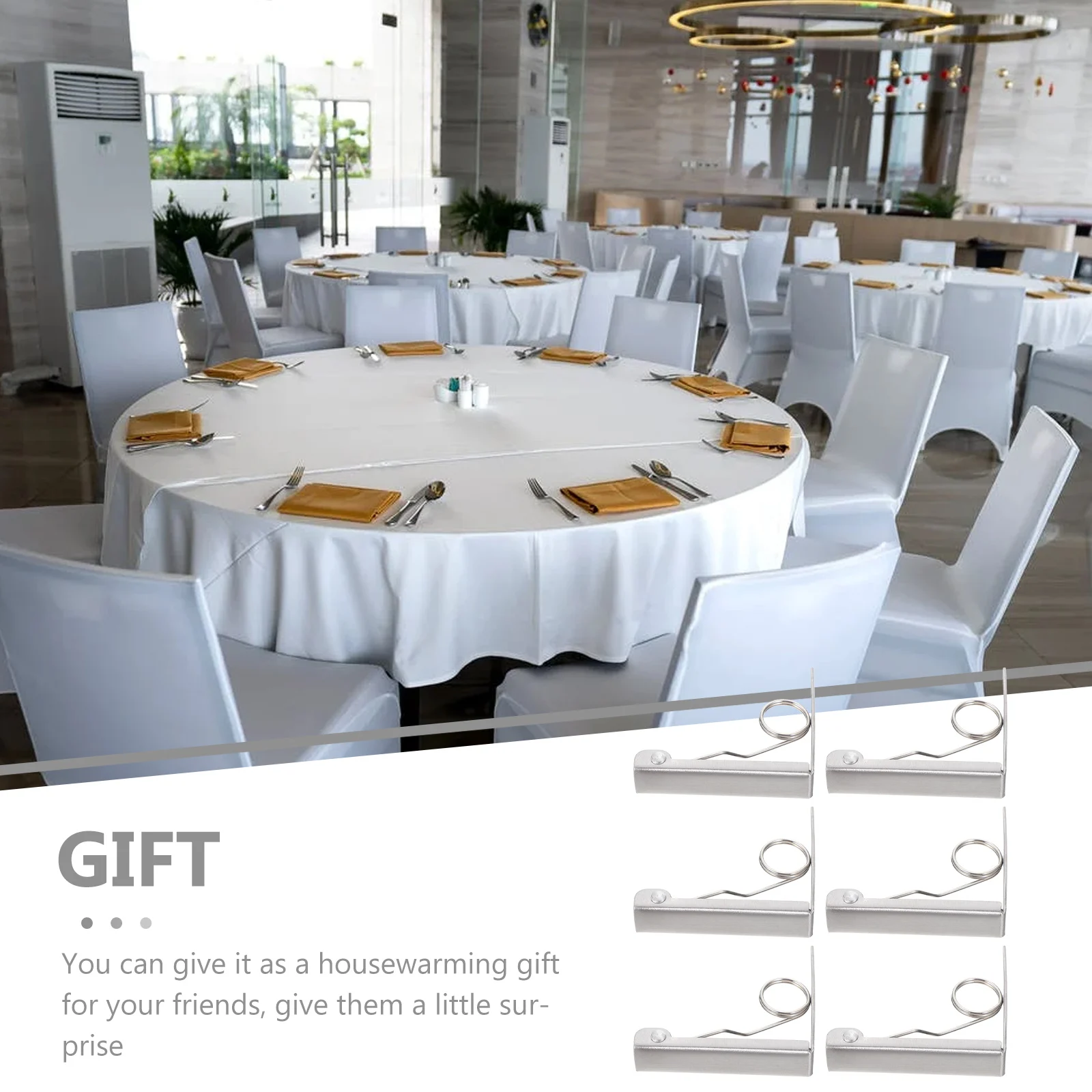 

6pcs Tablecloth Clips Stainless Steel Outdoor Dining Camping Kitchen Bar Accessories Firmly Fasten Long Life