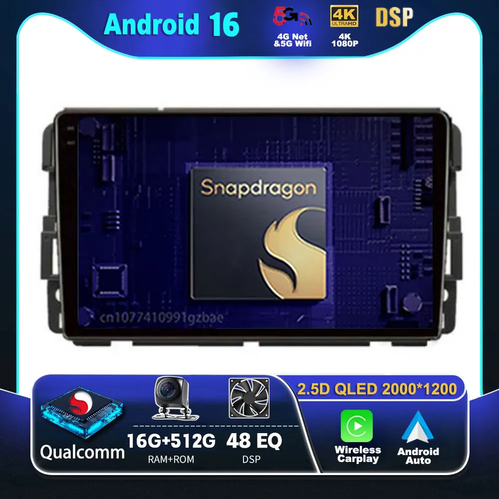 Radio para Auto con Android 16 y Carplay para Chevrolet Silverado, Impala, GMC Yukon, Acadia, Sierra, Reproductor Multimedia, Navegación, Estéreo, Bluetooth