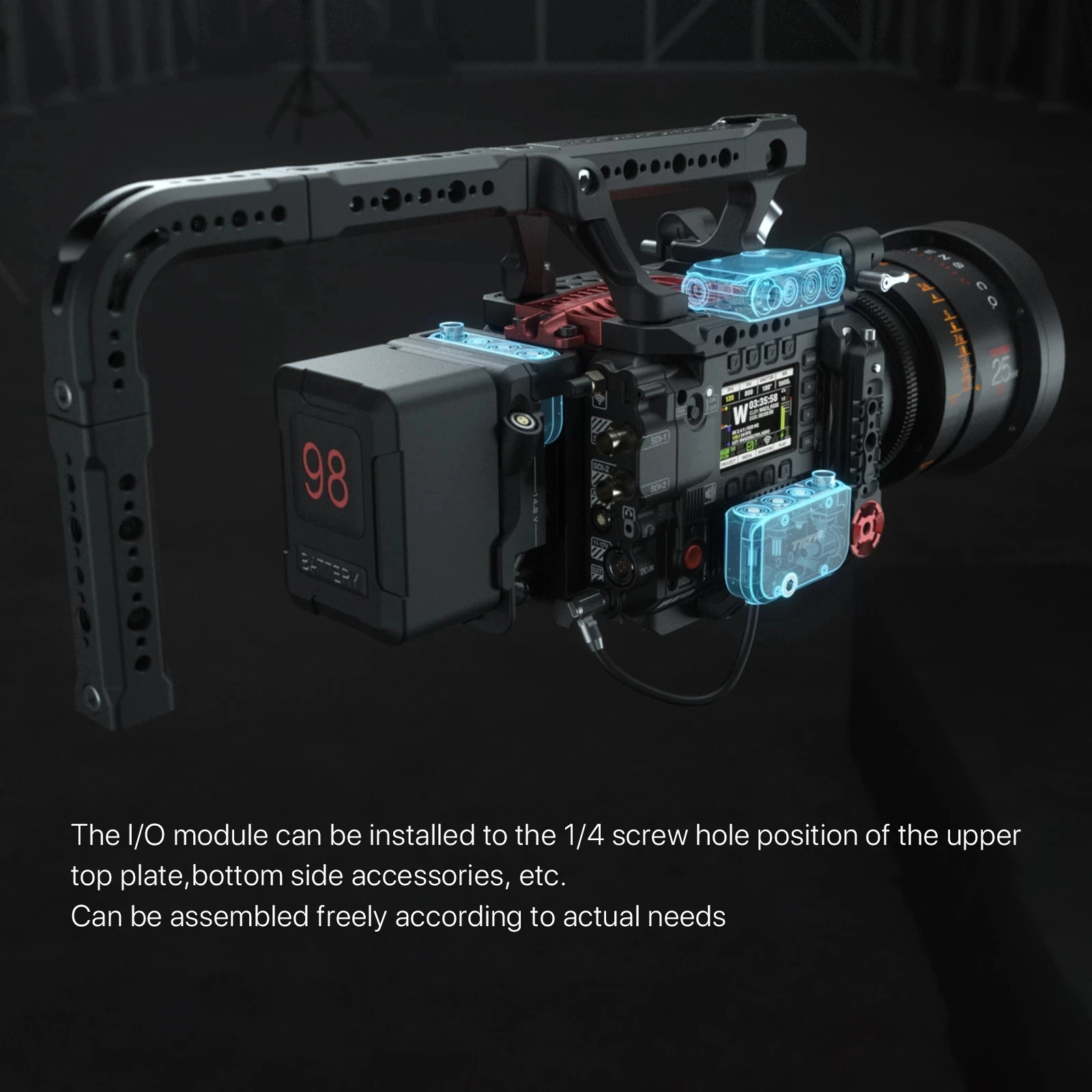 جديد TILTA ESR-T08-C-V الأحمر الخامس رابتور هيكل قفصي الشكل للكاميرا الأحمر كومودو الذهب جبل الخامس جبل لوحة مقبض علوي TILTA المتقدمة I/O وحدة