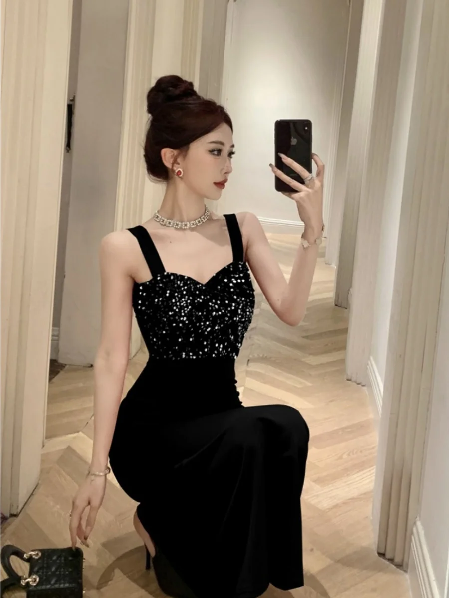 

Sexy Bla Fi Tail Dr Women's Summer Birthday Par Evening Gown Casual Wear Sexy Fi Tail Long Dr Polyester Fiber