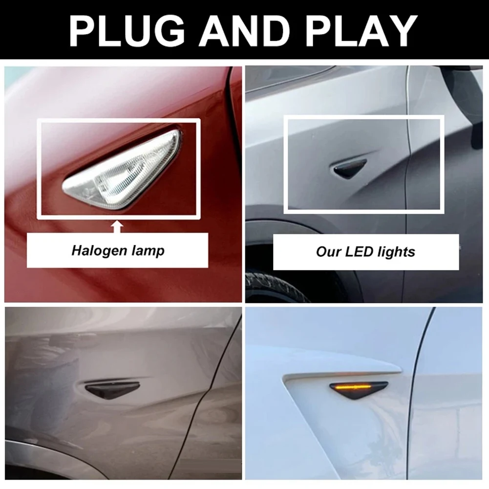 

AEF2-2PCS для BMW X3 F25 X5 E70 X6 E71 E72 2007-2014 светодиодный динамический боковой габаритный указатель поворота, мигалка, струящийся боковой свет крыла