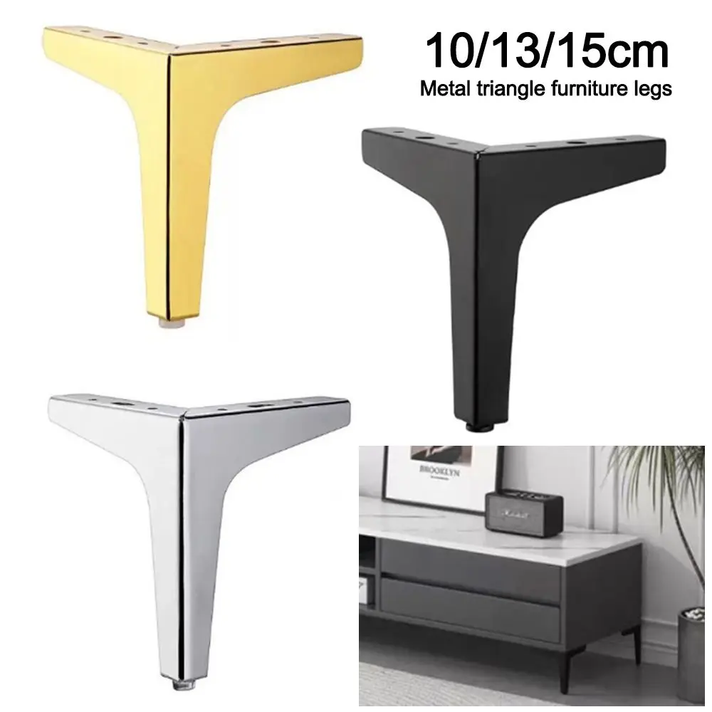 Metal Furniture Legs Replacement Wear-resistant Cabinet Legs Triangle Anti Scratch Nightstand Storage Box Leg