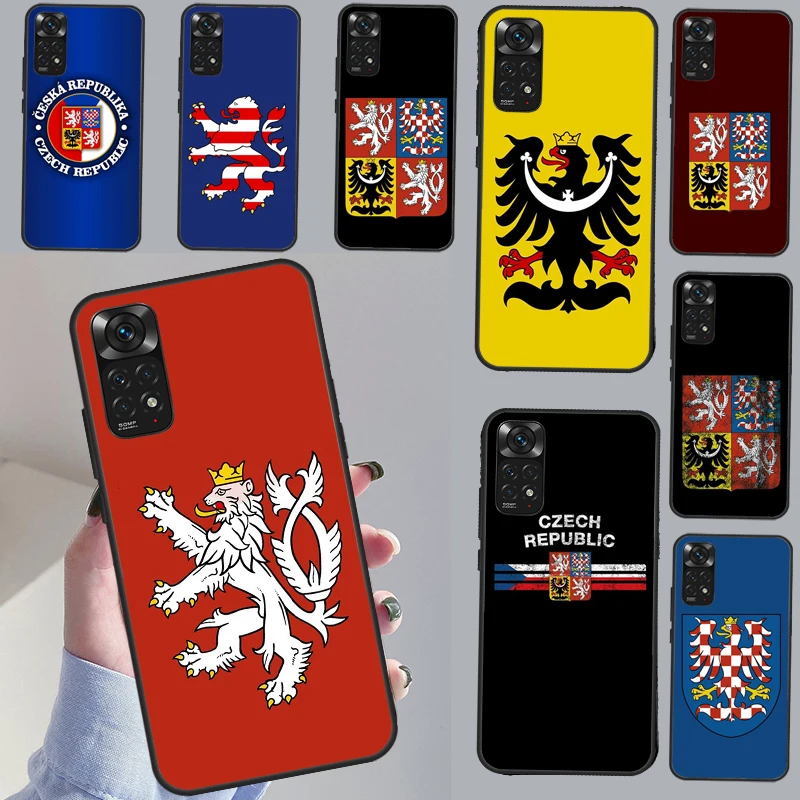 Czech Emblem Czech Republic Flag Case For Redmi Note 11 10 8 9 12 Pro Plus Note 12S 11S 10S 9S Cover For Redmi 12C 9C 10C 10A