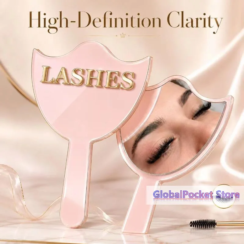 [TG823]1Pcs Precision Makeup Mirror HD Glass Lash Extension Mirror With Handle For Lash Artists & Salon Use