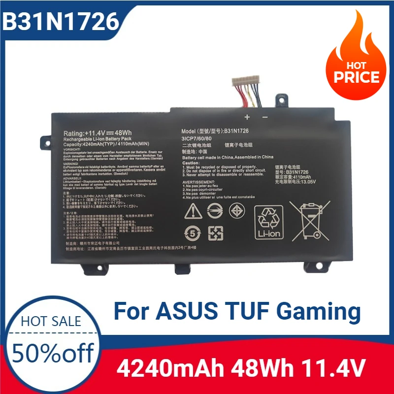 

New B31N1726 Battery 11.4V 48WH Laptop Battery for ASUS TUF Gaming FX505DY FX505GE FX505GD A15 FA506 FA506IU A15 FA506 FA506IU
