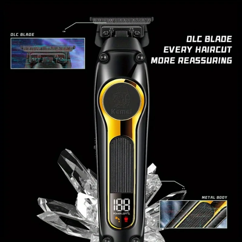 KEMEI km-2351 Usb Rechargeable Hair Clippers Dlc Blade Cordless Electric Hair Trimmer Men Barber