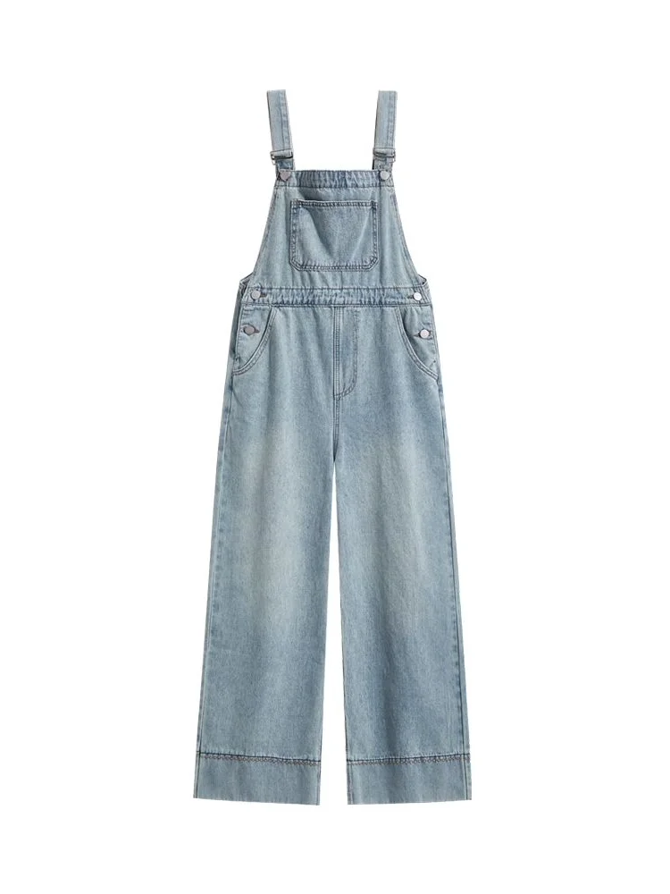 

Повседневный женский комбинезон, ранняя весна 2026, новый комплект небольшого размера, модная молодежная рабочая одежда, комплект из двух предметов, хлопковая джинсовая одежда с высокой талией