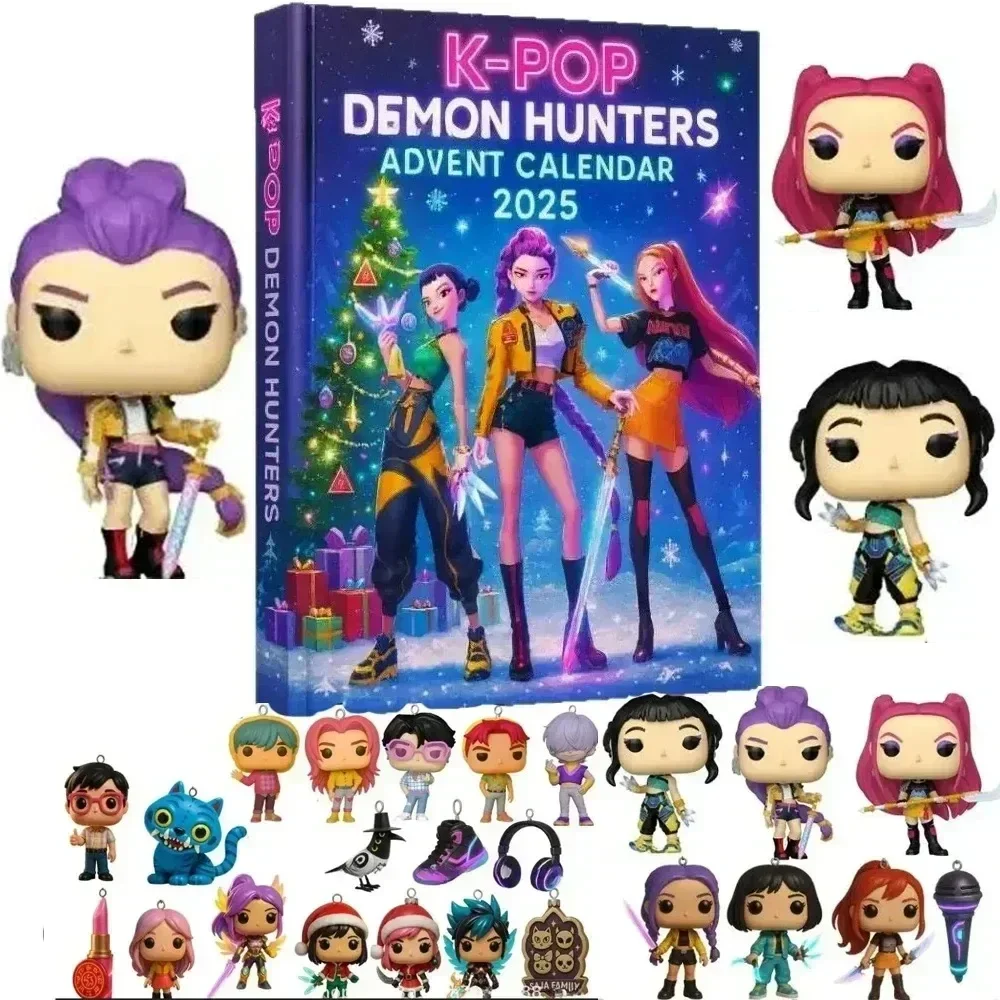 

2026_%Новый Рождественский Kpop Demon Hunting 24 шт. Адвент-календарь-сюрприз слепые коробки для Хэллоуина Mystery Box подарки игрушки_%