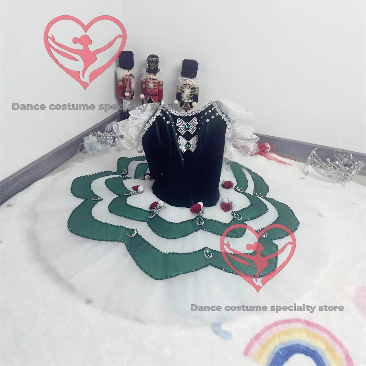

Romantic Garden Ballet Costume Performance Dress Green Competition Outfit Professional Custom Made for Women