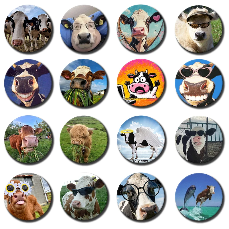 Pin de Botón de 58mm con Diseño de Memes de Buey Coquette Kawaii, Broche Divertido de Memes de Buey, Accesorio Decorativo para Bolsos, Regalo para Amigos, 1 Unidad