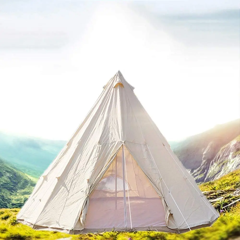 Cotton Canvas oxford yurt Bell luxury glamping teepee canopy triangular tent family tents camping outdoor