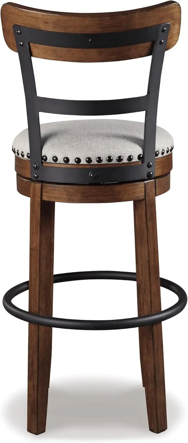 Valebeck 30"" Farmhouse Pub Height Barstool, Brown