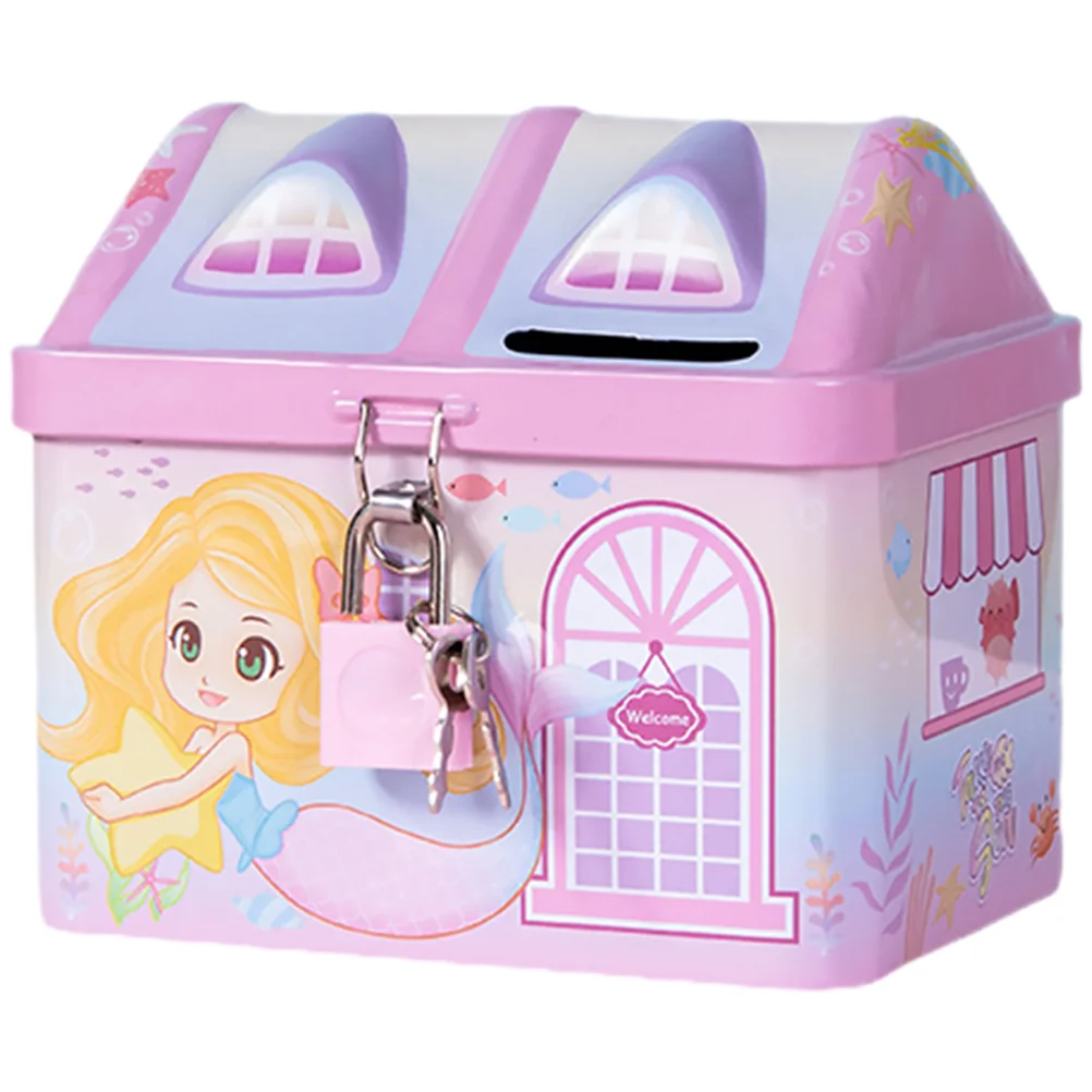 

Unicorn Piggy Bank House Shape Toys for Girls Unbreakable Coin Children’s Money Jar with Lock Savings Box