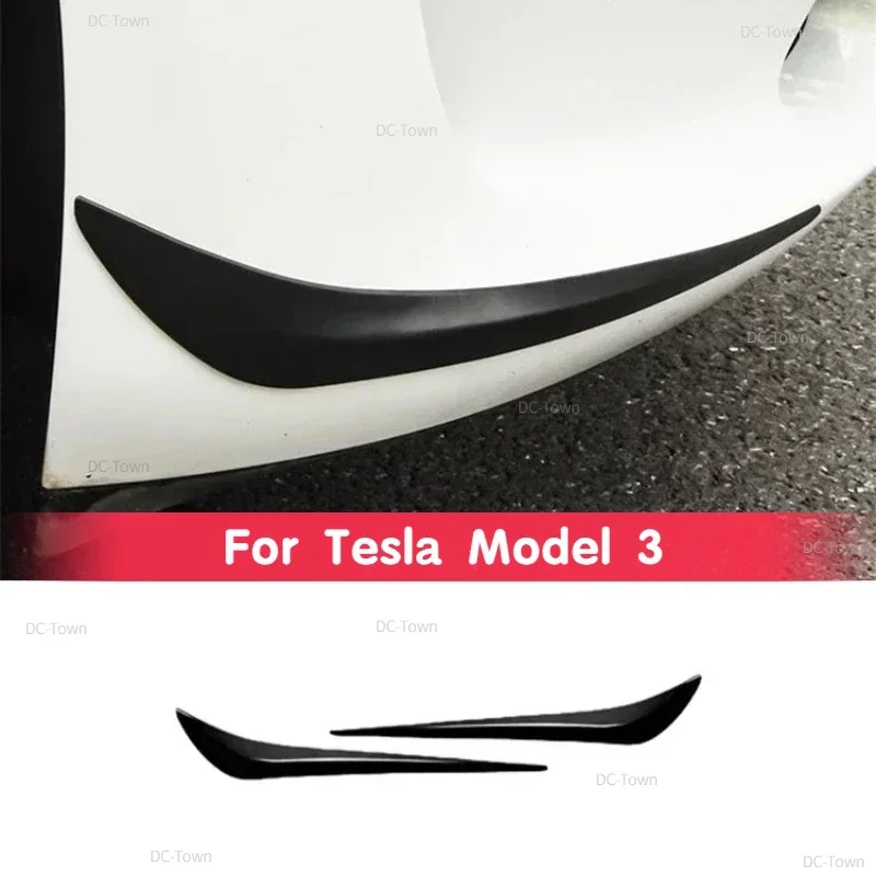 

For Tesla Model 3 Front Bumper Corner Protector Guard Scratch Strips Fog Lamp Spoiler Stainless Steel Protection Stickers 2023