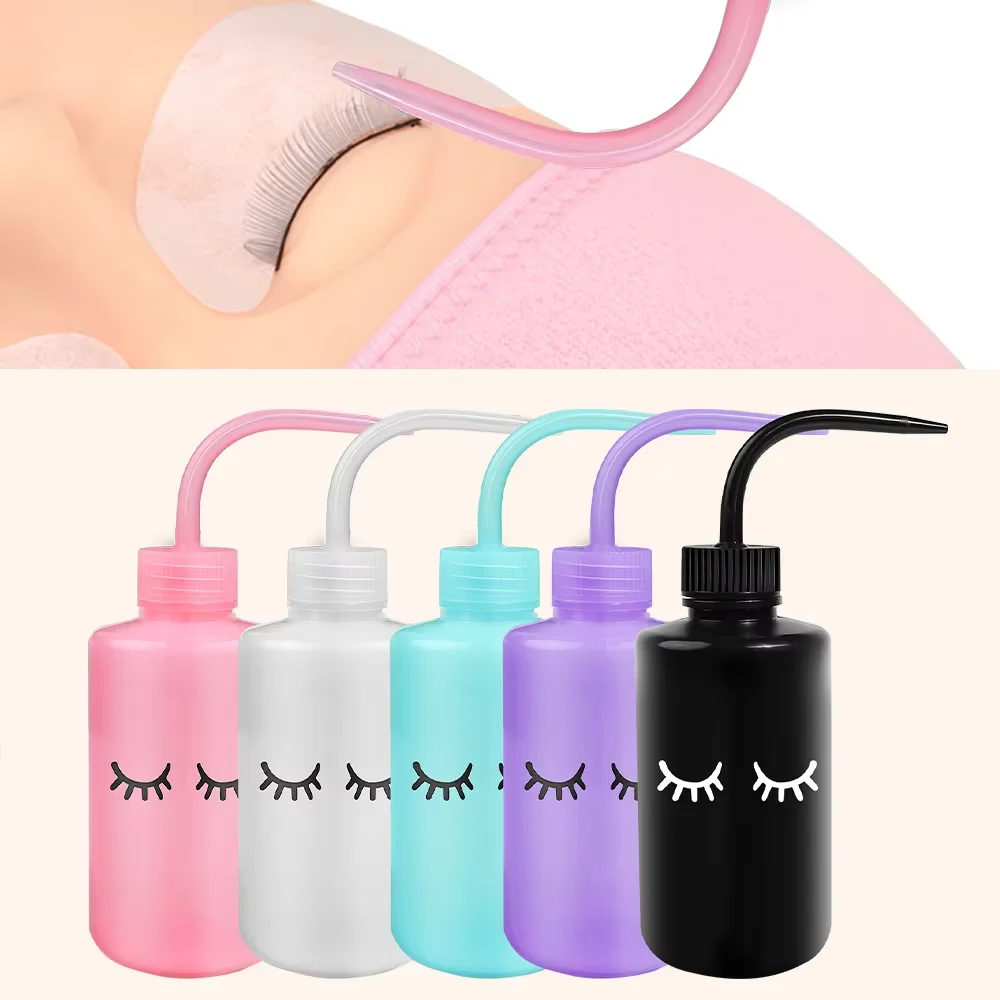 250ml Lash Logo Falsh Eyelash Cleaning Bottle Curved Spout Cleaner Watering Can Eyebrow Remover Washing Bottle Makeup Tools