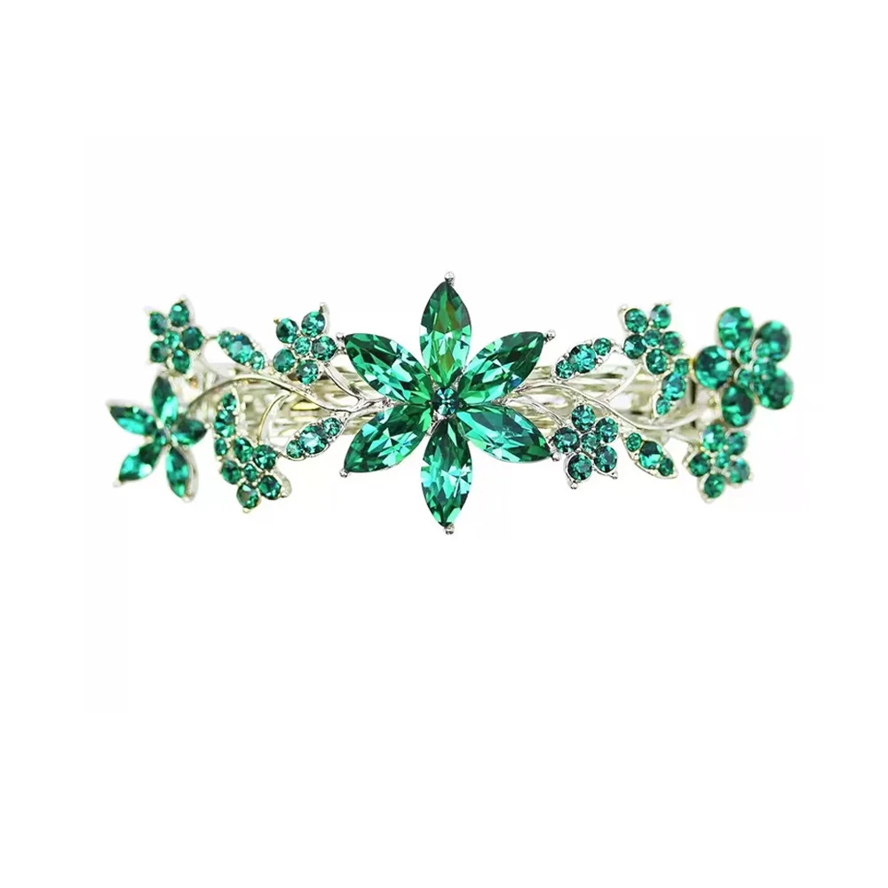 Alloy Rhinestone Tail Hair Clip Sweet Crystal Spring Clip Daily Adult Head Jewelry Female Fashion Fair Accessories