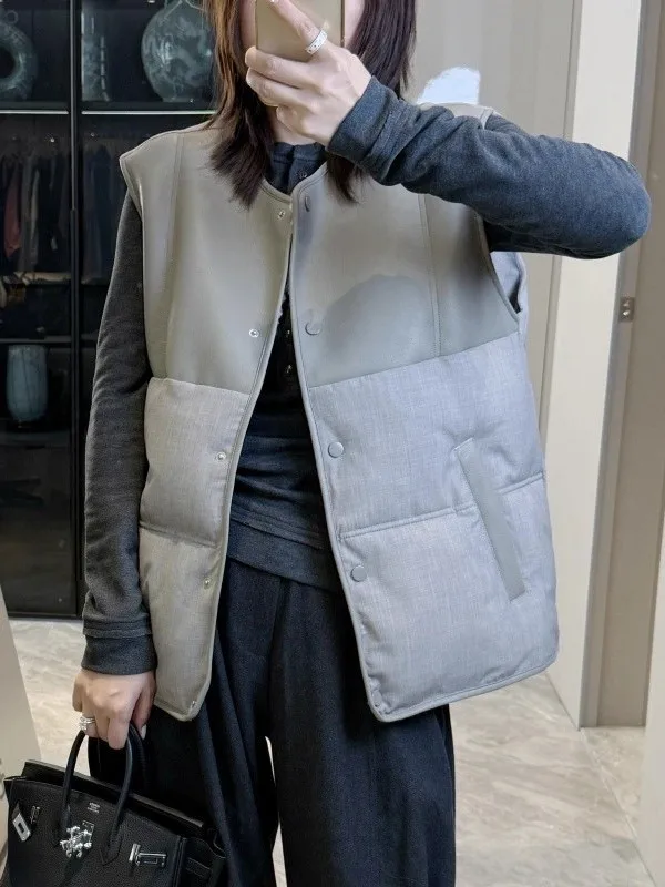 

Свободный повседневный жилет-майка из высококачественного полиэфирного волокна, осенне-зимняя новинка, большие размеры, 2300 Pou