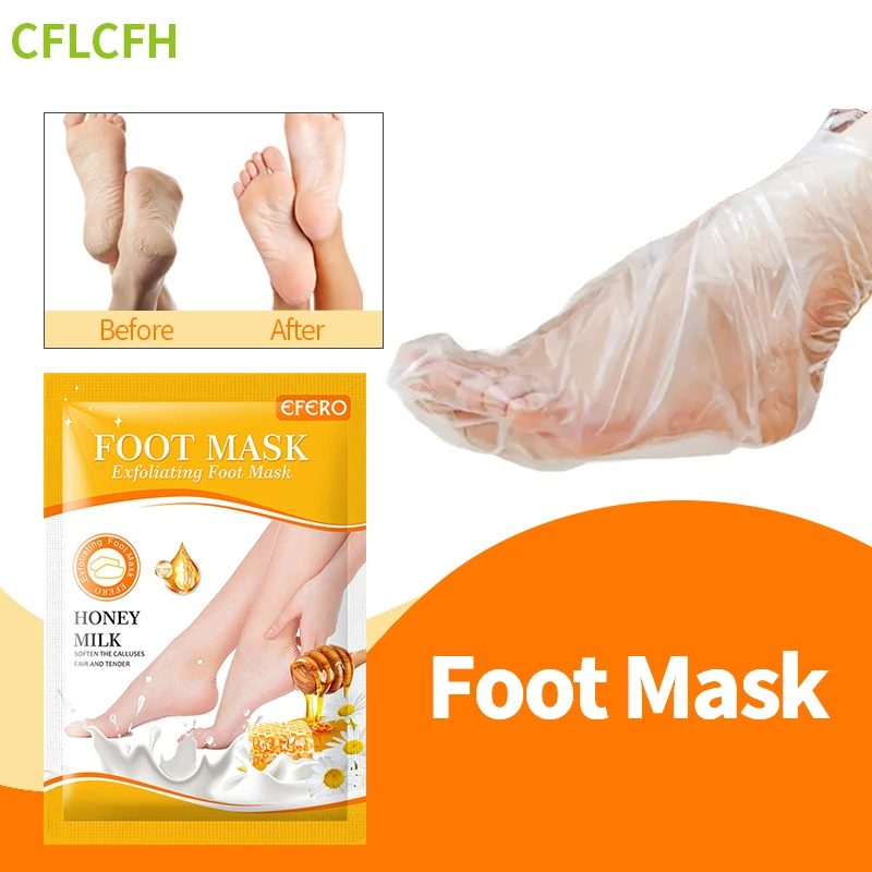 

Exfoliating Foot Mask Spa Pedicure Socks Heel Peeling Dead Skin Remover Anti Drying Cracking Honey Milk Feet Moisturizing Mask