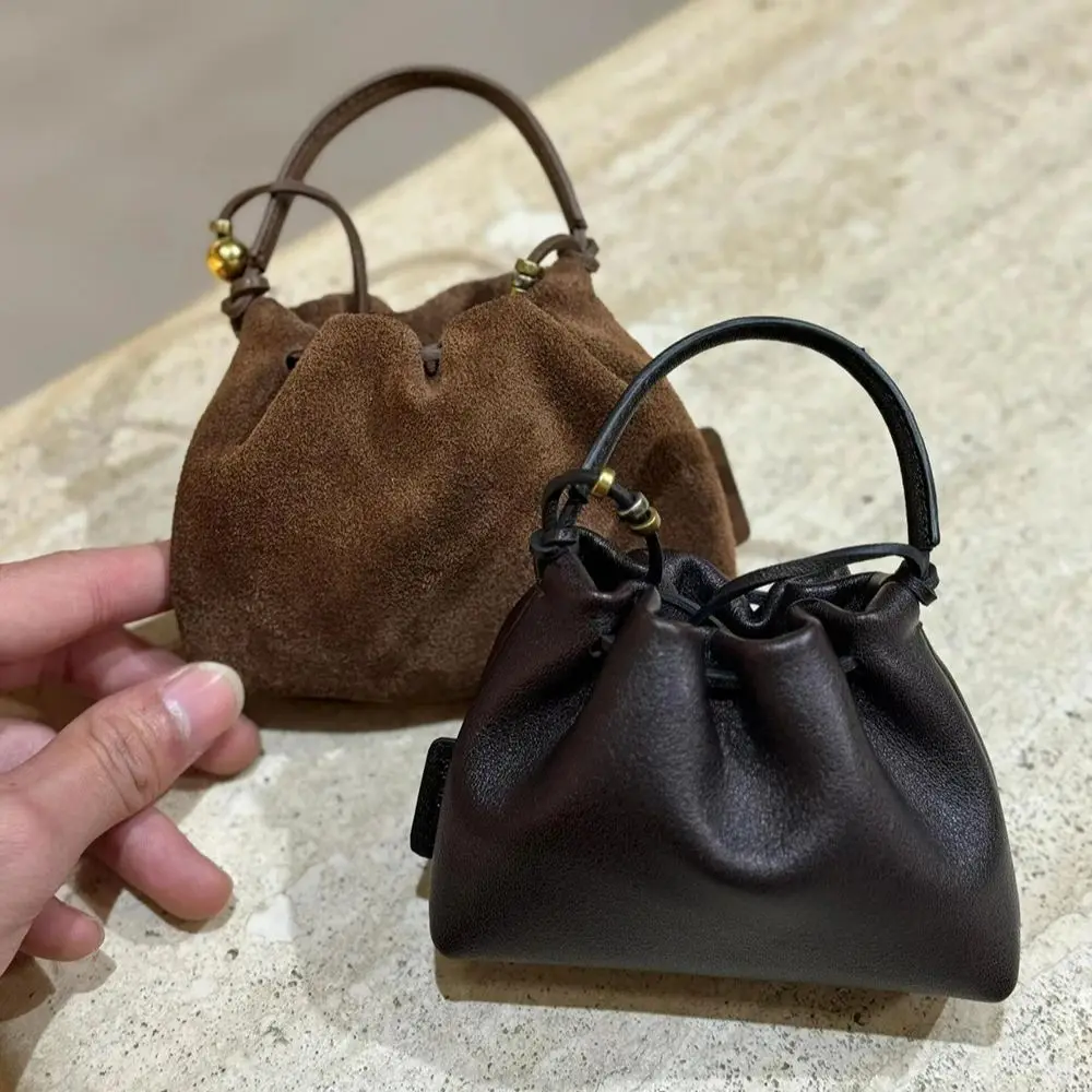 حقيبة كروس صغيرة صينية ريترو مع رباط ناعم من مادة البولي يوريثان/الجلد السويدي حقيبة سماعة أذن بتصميم مفتوح من الأعلى إكسسوارات عصرية غير رسمية