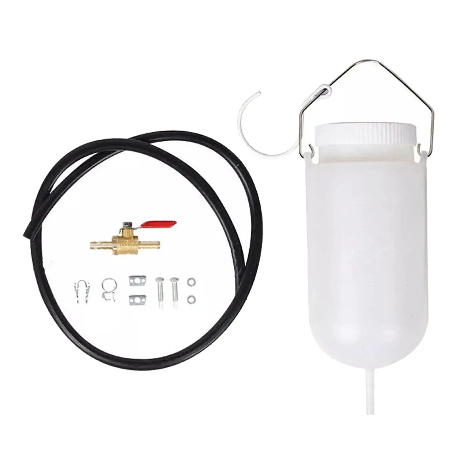1L Multifunctional Plastic Auxiliary Fuel Tank with Flow Control Hose for Motorcycle and Maintenance