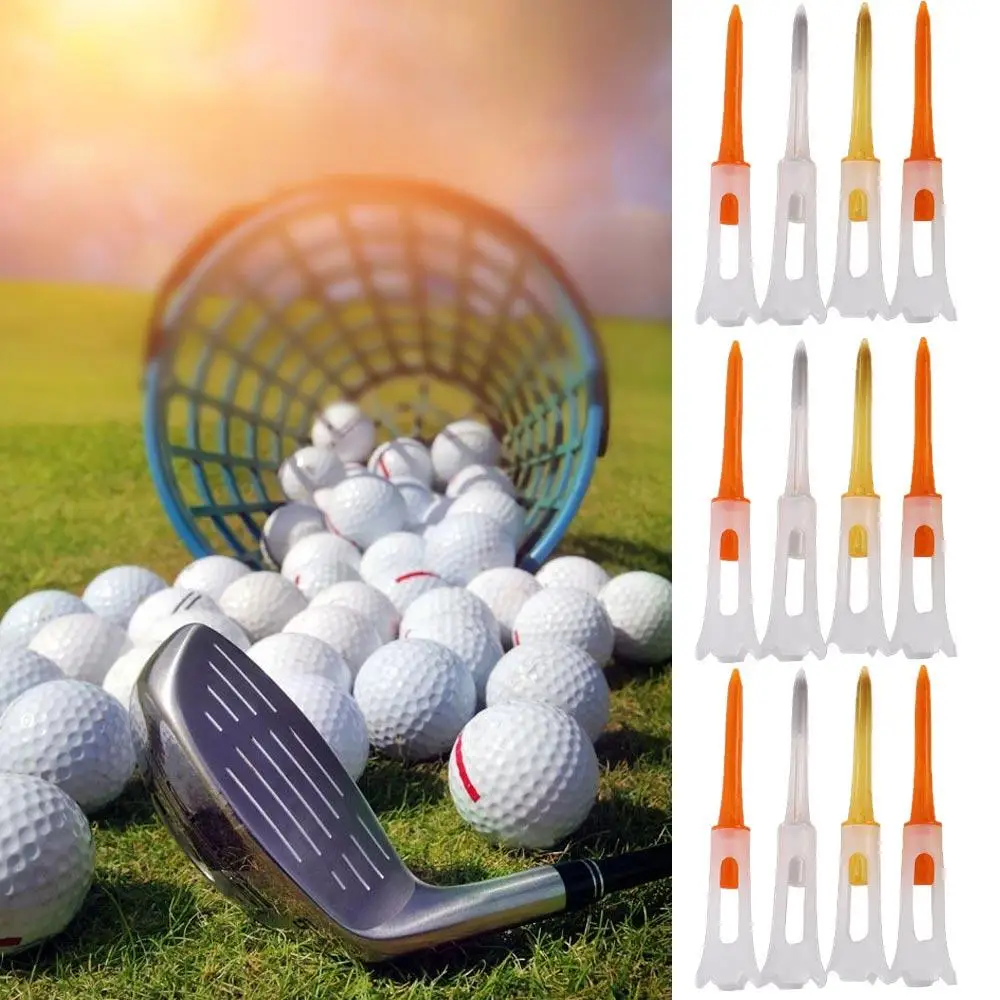 10Pcs/Lot Ball Holder Golf Tees Rubber Cushion Low Resistance Golf Clubs Tee Plastic 83MM Golf Training Tools Outdoor Sports