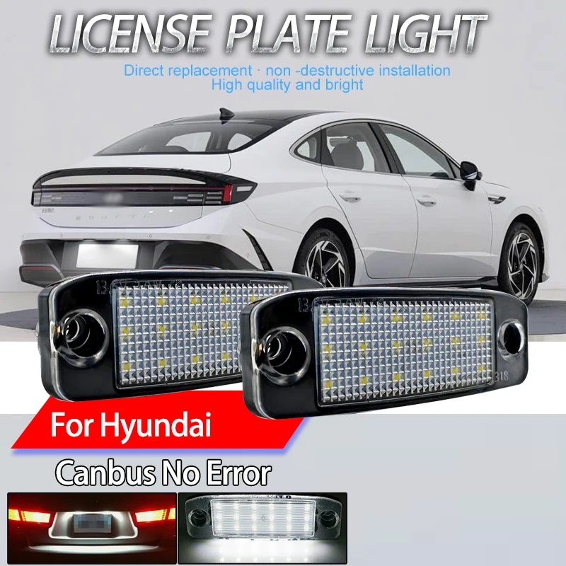 

2 шт. Canbus без ошибок автомобильный светодиодный светильник номерного знака белая лампа DC12V для Hyundai Sonata YF 10MY 2010- GF 10 2010-автомобиль