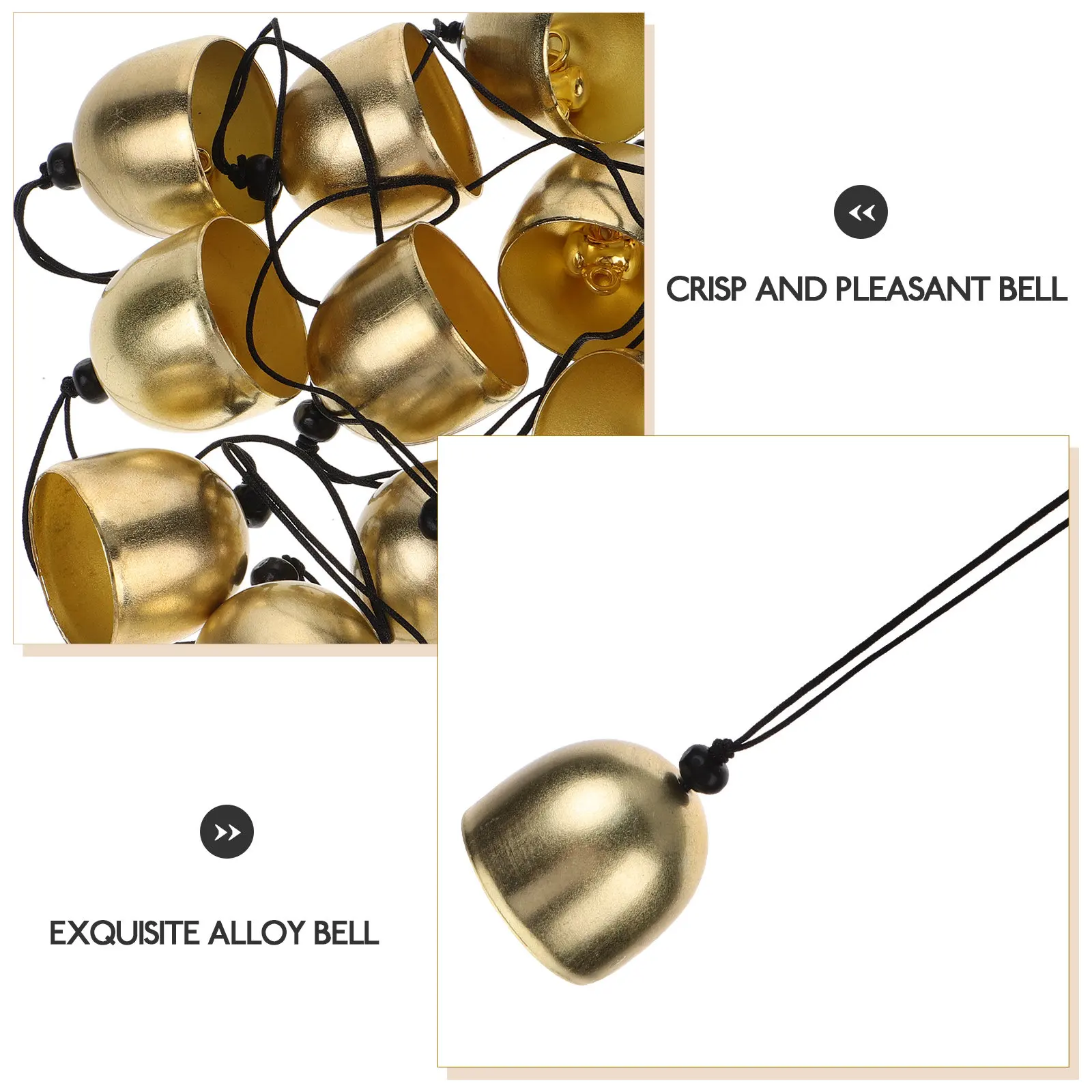 10Pcs Alloy Bell Ornaments Melodious Desk Call Bell Car Hanging Charm Wind Chime Decor for Home Office Christmas Tree Garden