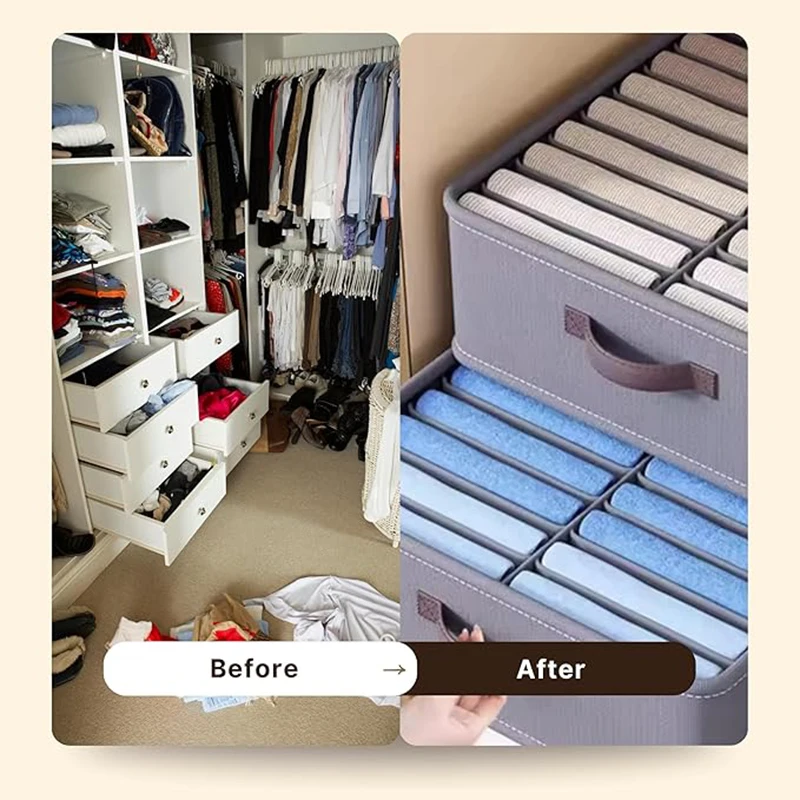 خزانة الملابس التخزين المنظم ملابس داخلية قابلة للطي الجوارب صندوق تخزين قسم الأدراج منظمة منزلية متعددة الوظائف
