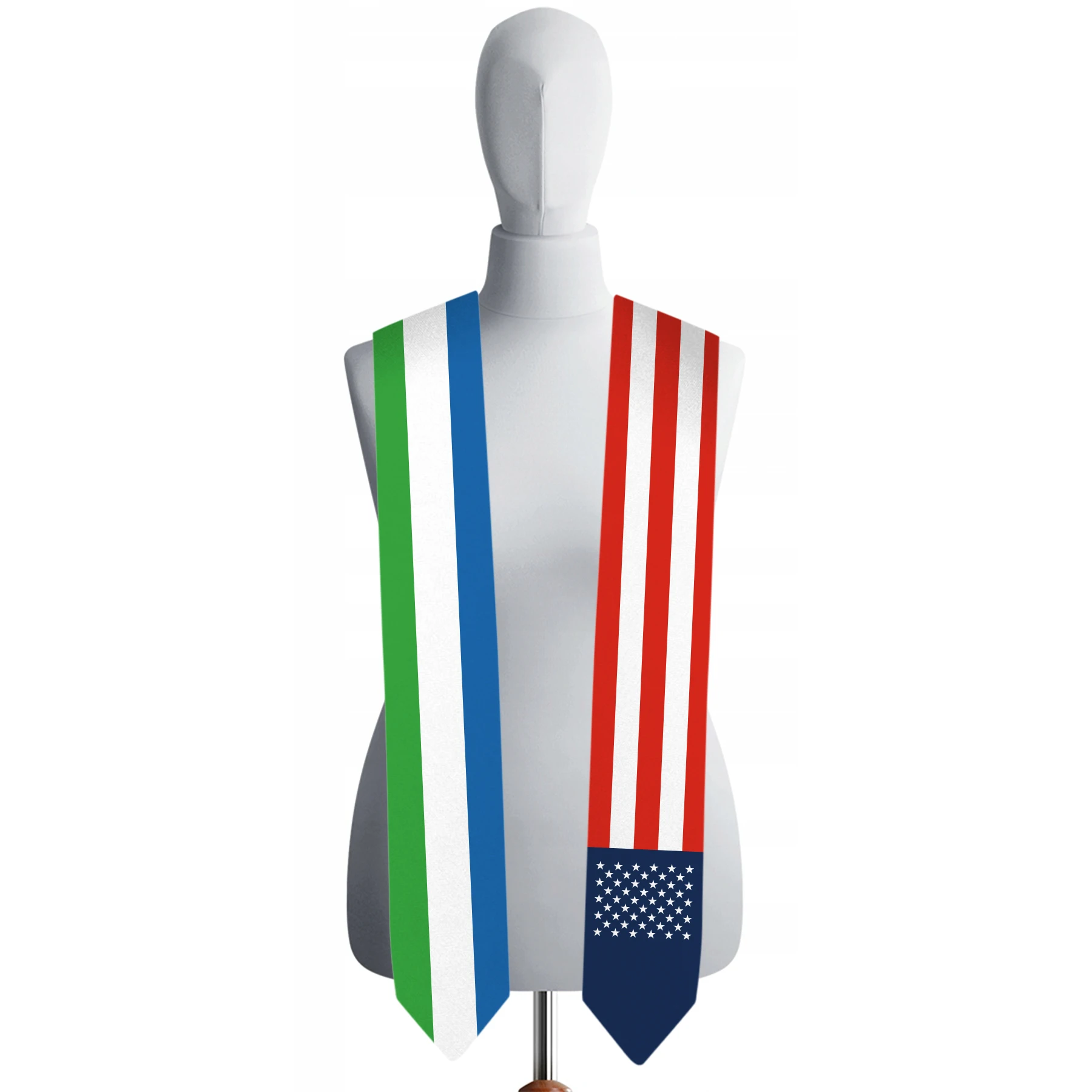 13x180cm USA And Galapagos Islands Flag Graduation Sash Bachelor Gown Accessory Graduation Sash Scarf