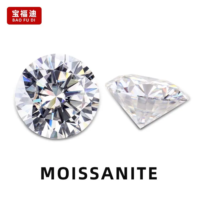 D Color Loose Moissanite Stone 0.1ct~100ct Round Gemstone Beads 3-14mm FL Excellent Cut Test Positive Diamonds With GRA